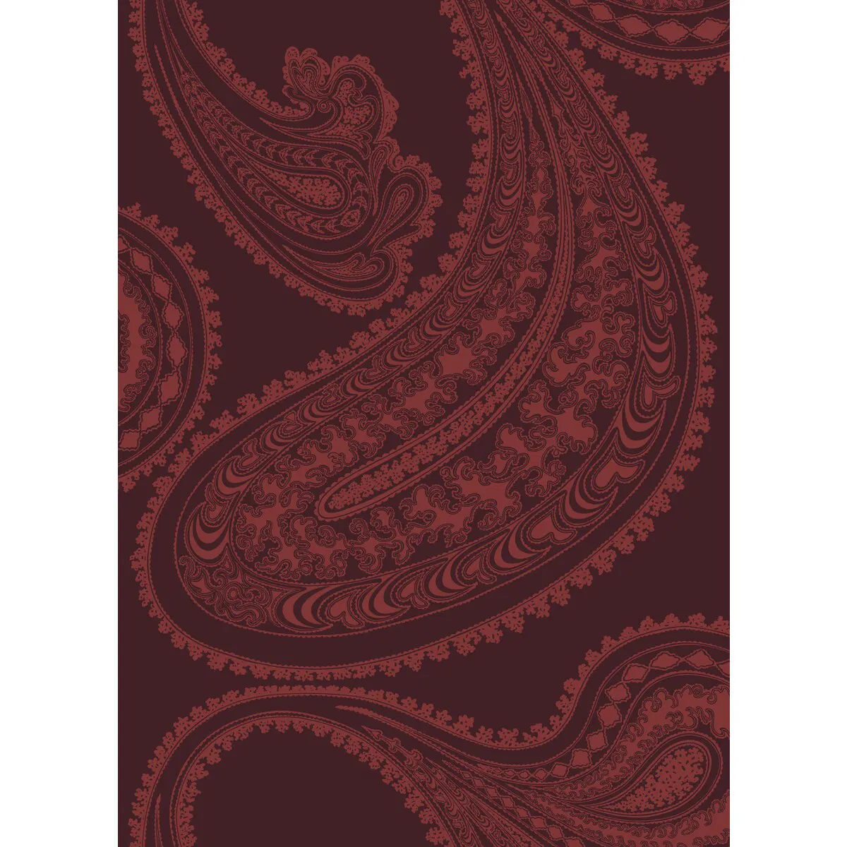 Cole & Son Rajapur Rose On Dark Crimson Fabric