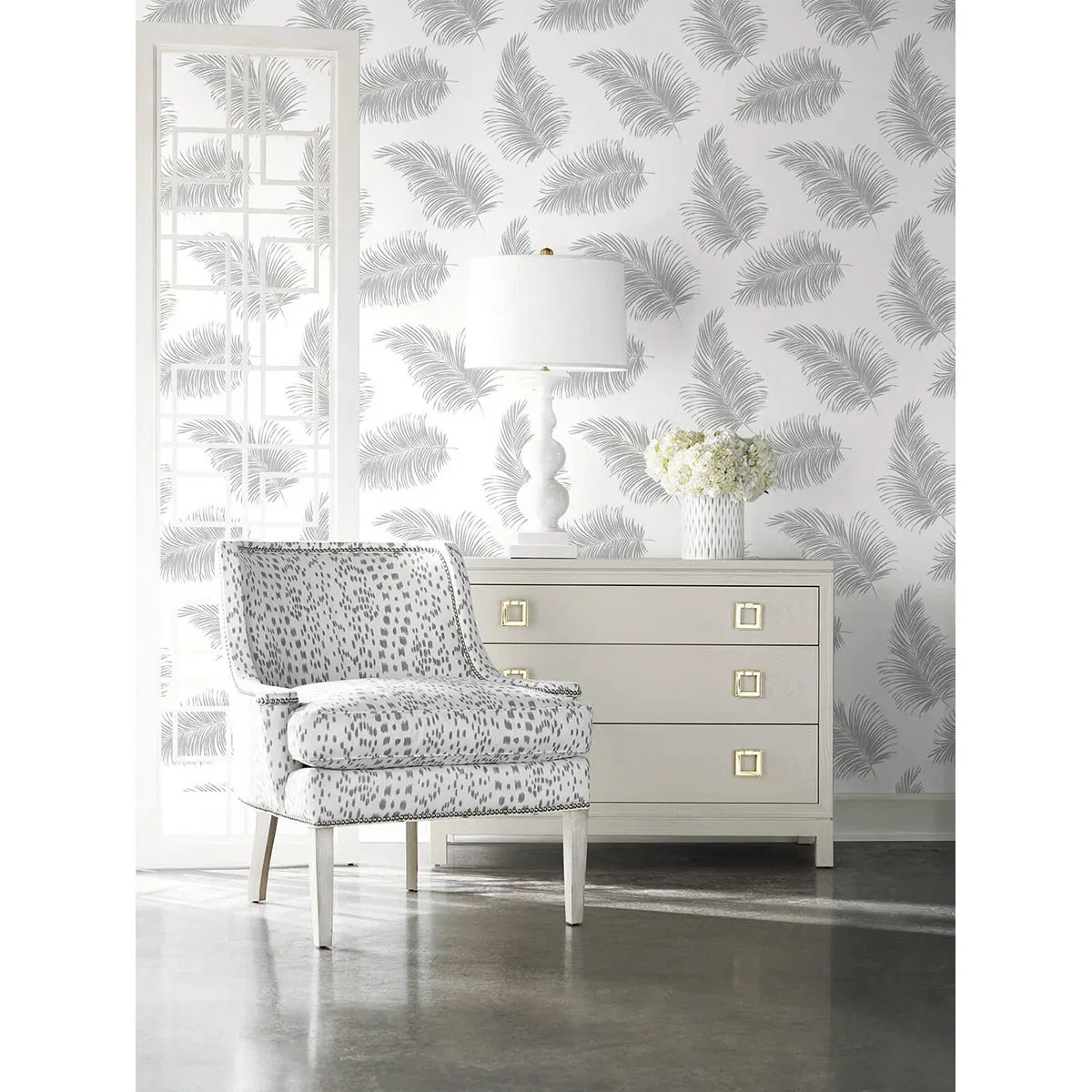 Lillian August Peel & Stick Tossed Palm Alloy Wallpaper