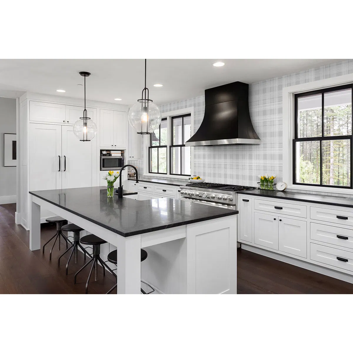 Stacy Garcia Home Peel & Stick Rad Plaid Harbor Grey Wallpaper
