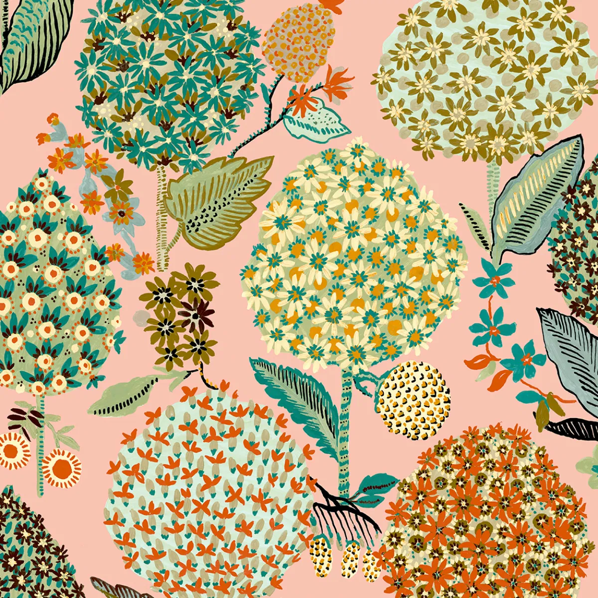 NextWall Peel & Stick Blooming Bulbs Posy Pink Wallpaper