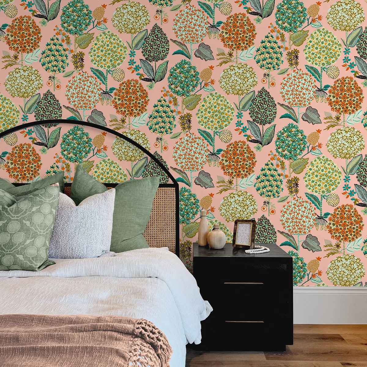 NextWall Peel & Stick Blooming Bulbs Posy Pink Wallpaper