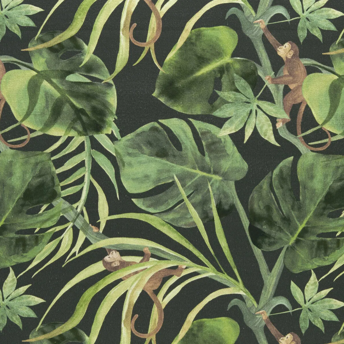 Clarke & Clarke Monkey Business Charcoal Fabric