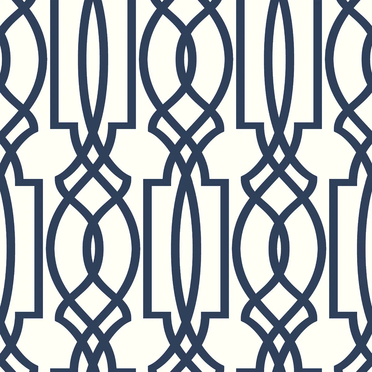 NextWall Peel & Stick Deco Lattice Navy & White Wallpaper