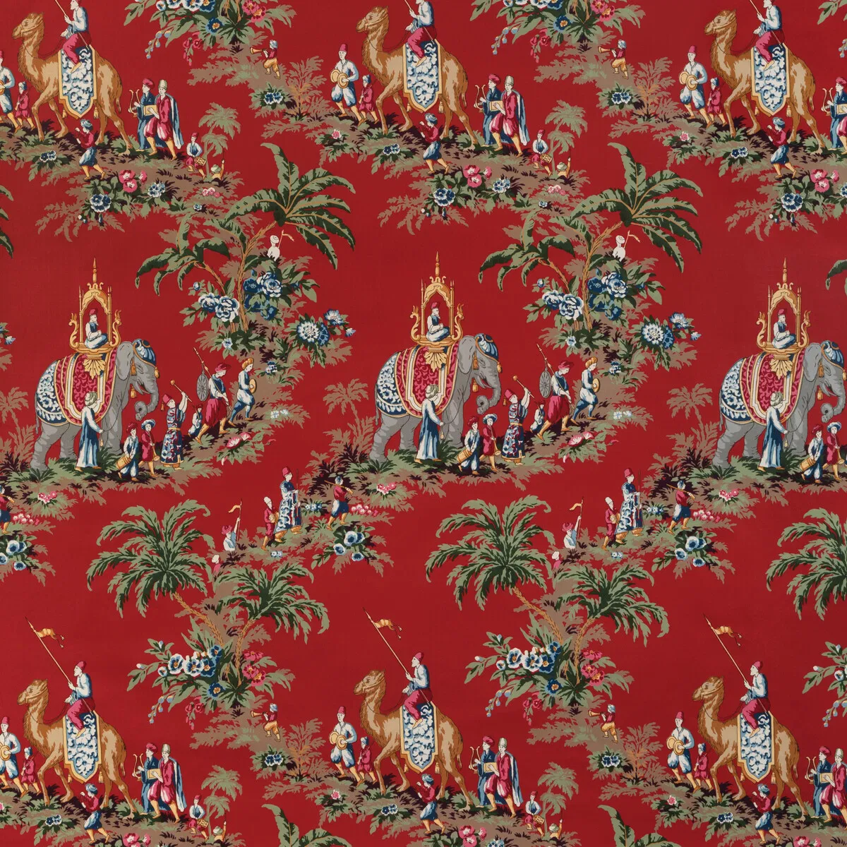 Brunschwig & Fils Beauport Promenade Red Fabric