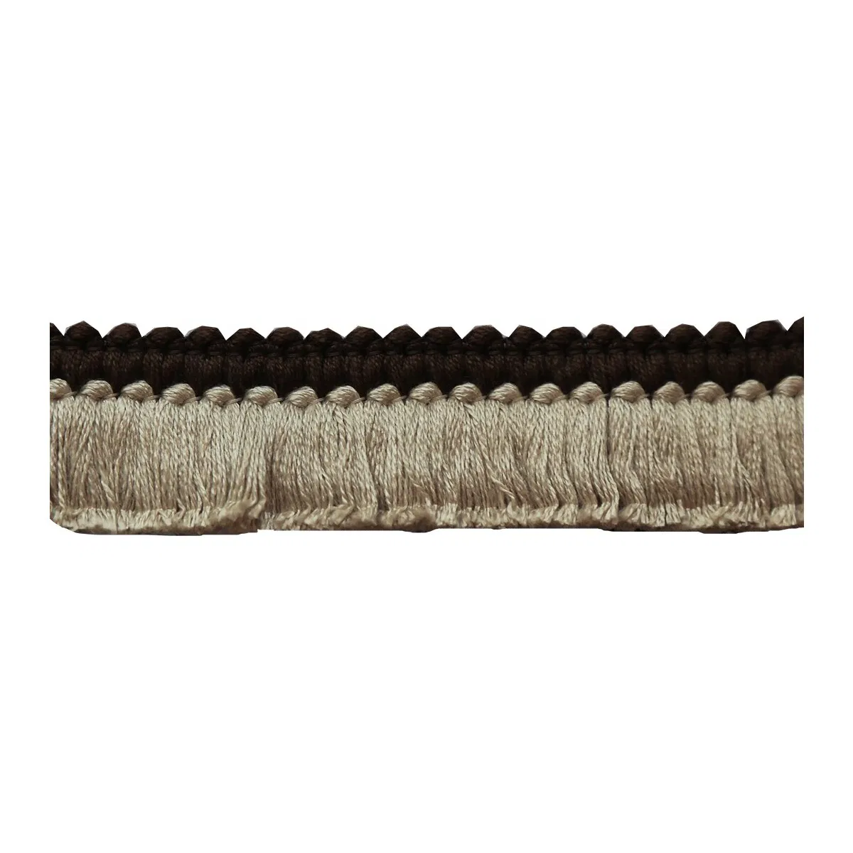 Lee Jofa Cut Ruche Two Brown & Flax Brush Fringe Trim