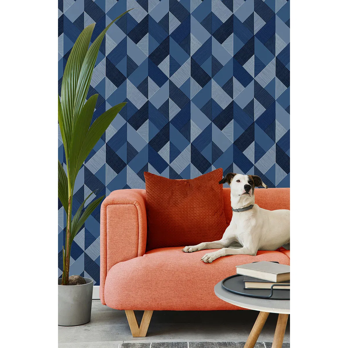 Stacy Garcia Home Peel & Stick Marquetry Blue Lagoon Wallpaper