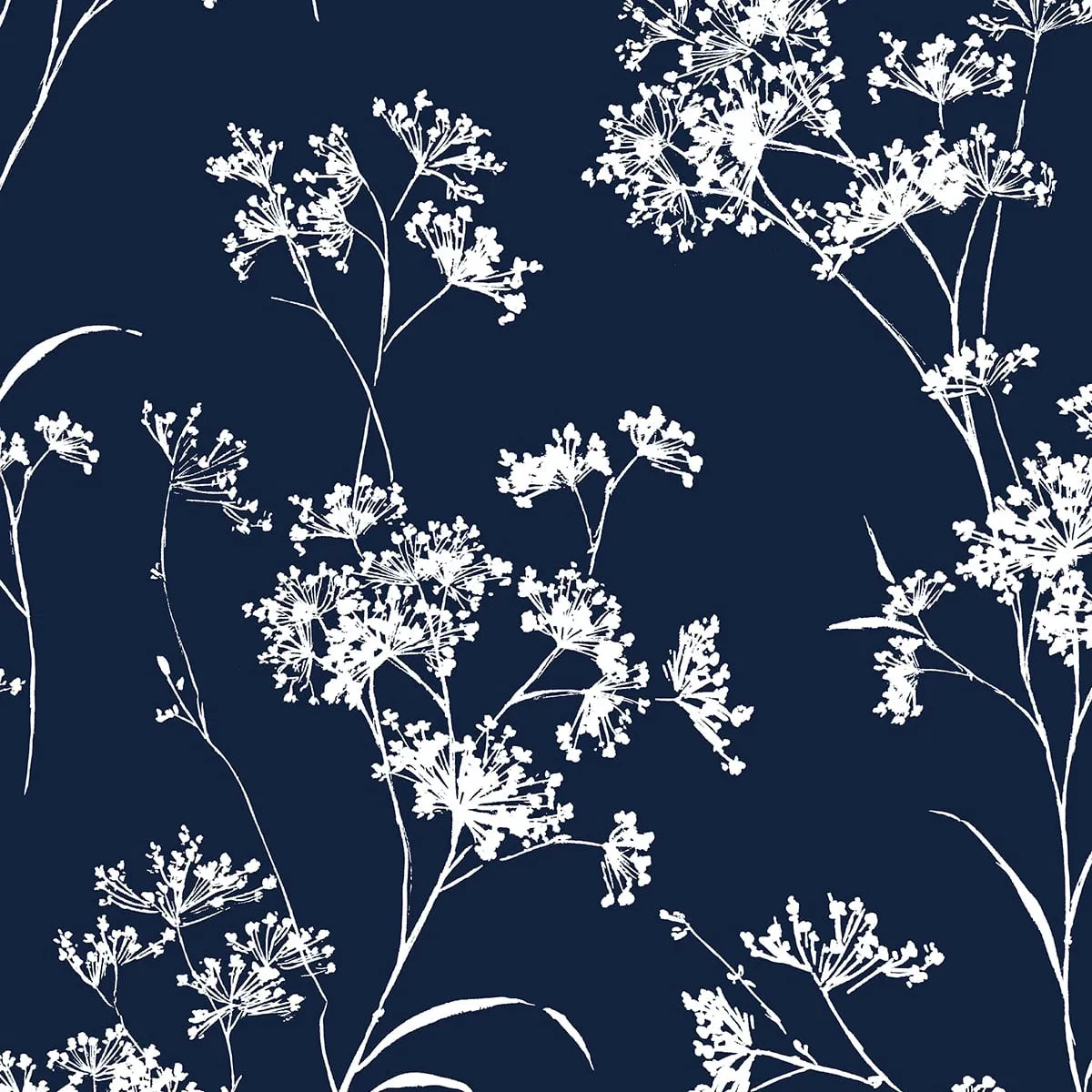 Lillian August Peel & Stick Floral Mist Hampton Blue Wallpaper