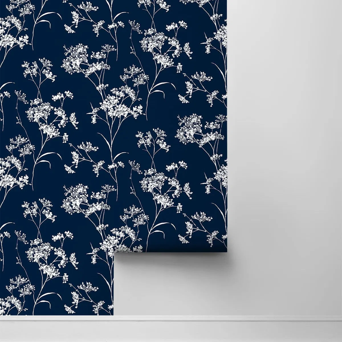 Lillian August Peel & Stick Floral Mist Hampton Blue Wallpaper