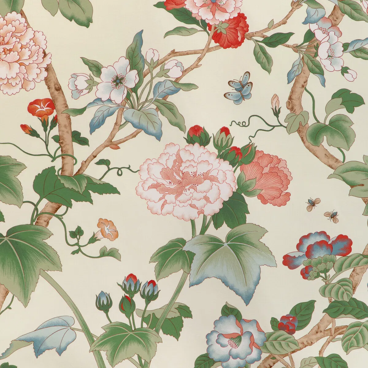 Lee Jofa Gardenia Print Red/Green Fabric 1 5520-lee-jofa-gardenia-print-red-green-fabric-1.webp