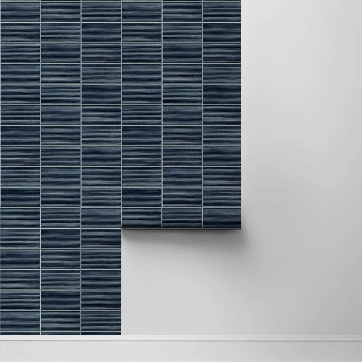 Lillian August Peel & Stick Rib Tile Denim Blue Wallpaper
