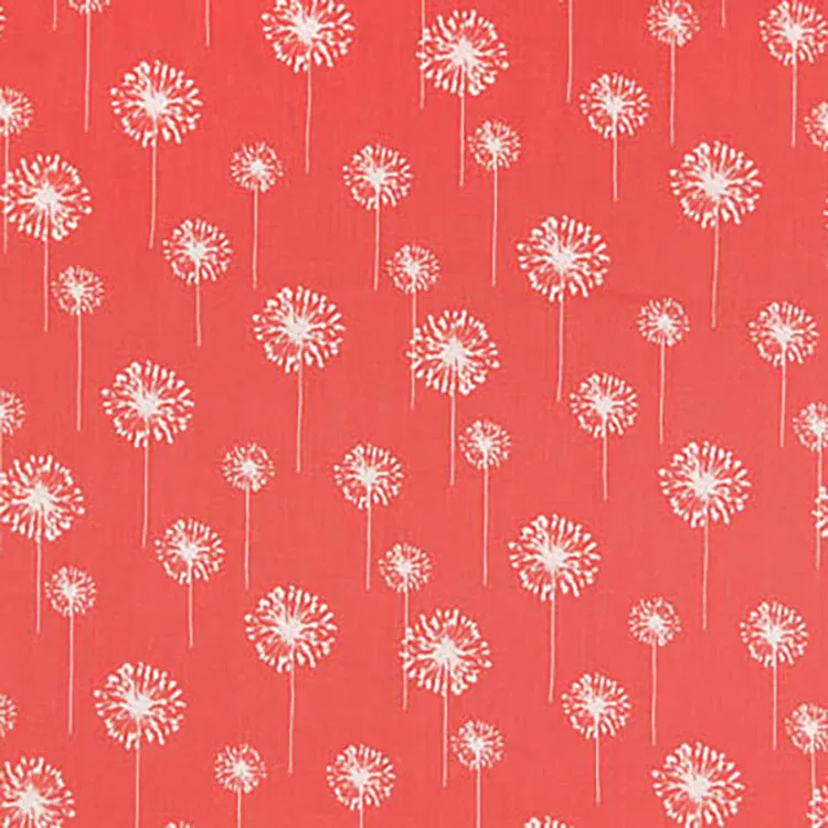 Premier Prints Small Dandelion Coral/White Canvas Fabric