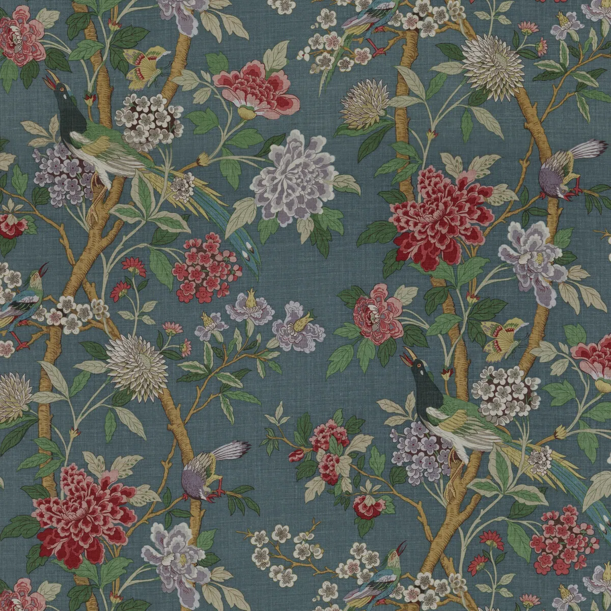 GP & J Baker Hydrangea Bird Special Indigo Fabric