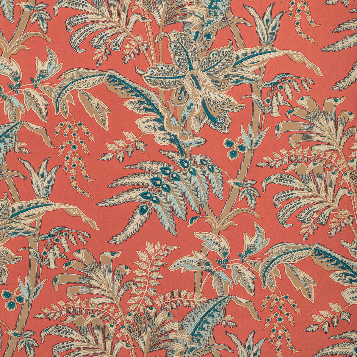 Brunschwig & Fils Seychelles Cotton Print Coral Fabric