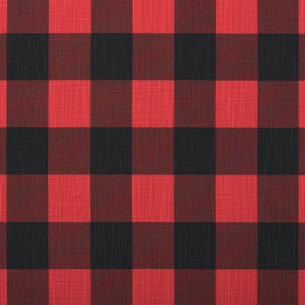 Premier Prints Buffalo Check Red Black Slub Canvas Fabric