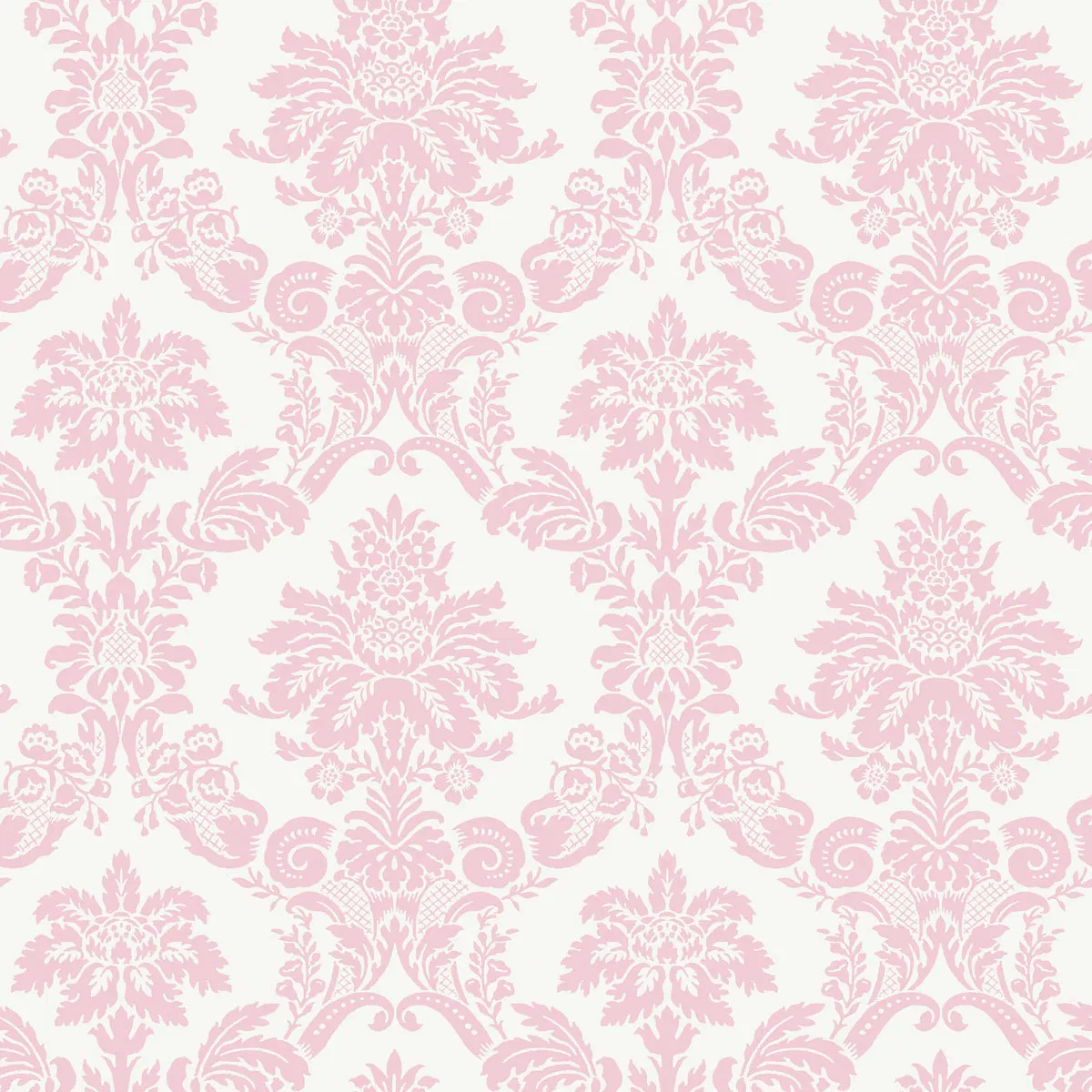 Seabrook Designs Glitter Damask Bubblegum & White Wallpaper