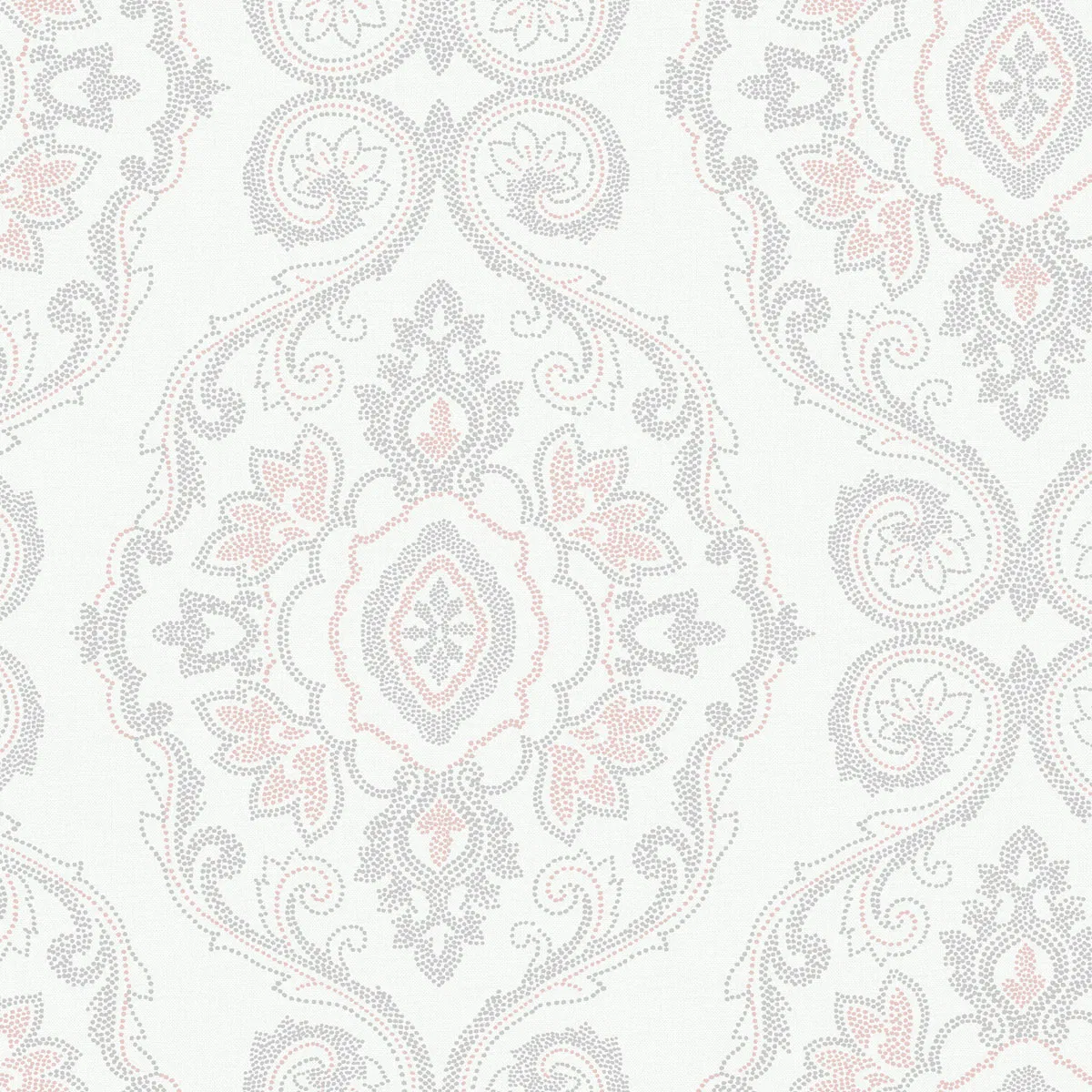 Seabrook Designs Nautical Damask Pink Sunset Wallpaper