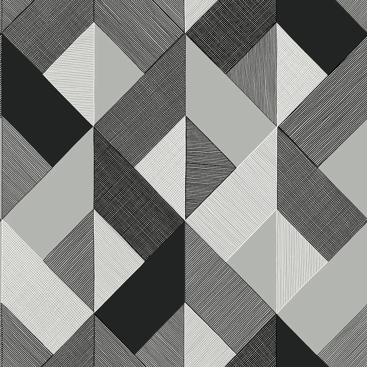 Stacy Garcia Home Peel & Stick Marquetry Greystone Wallpaper