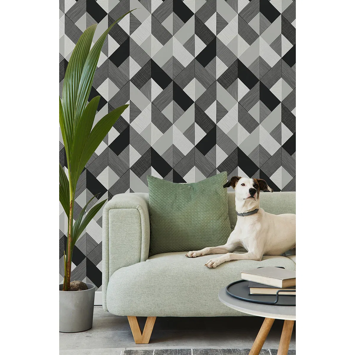 Stacy Garcia Home Peel & Stick Marquetry Greystone Wallpaper