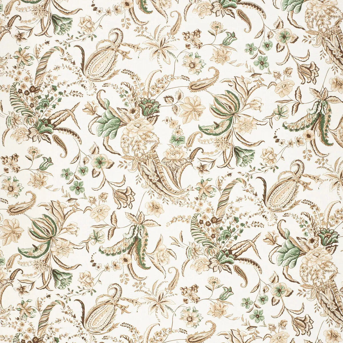 Lee Jofa Paisley Passion Brown/Green Fabric