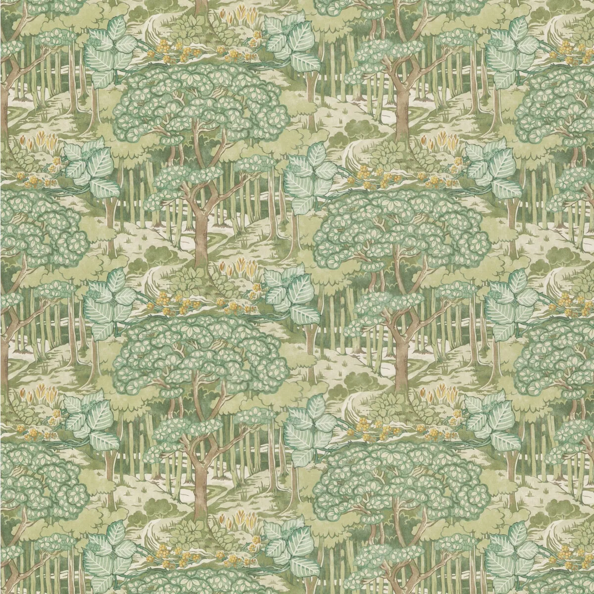 GP & J Baker Ruskin Cotton Green Fabric
