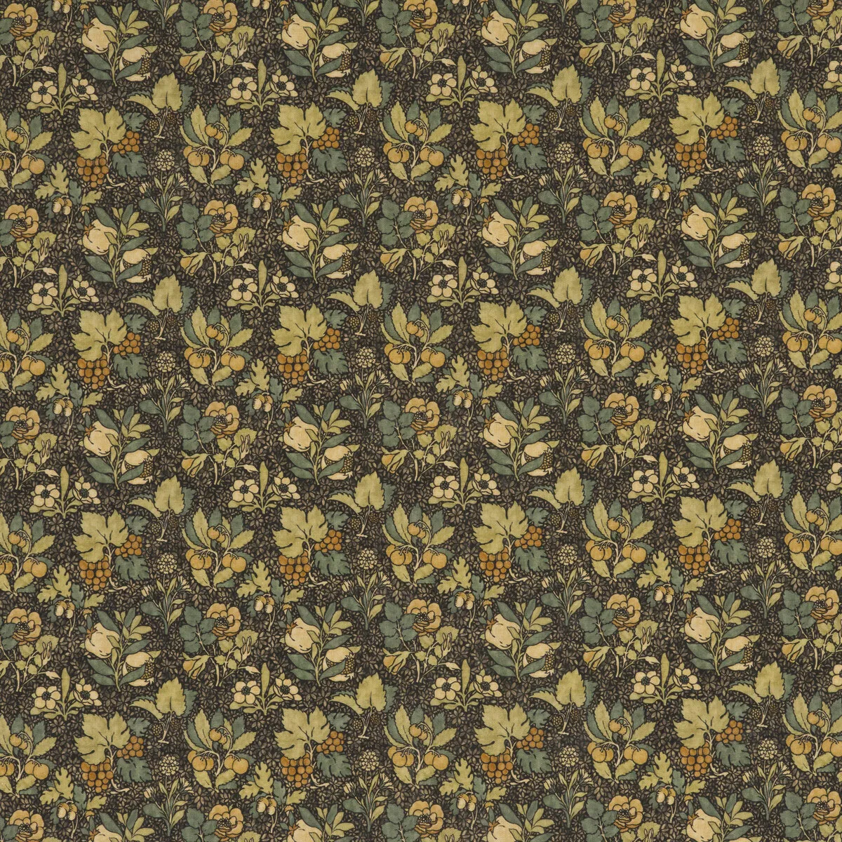 GP & J Baker Meadow Fruit Charcoal/Green Fabric