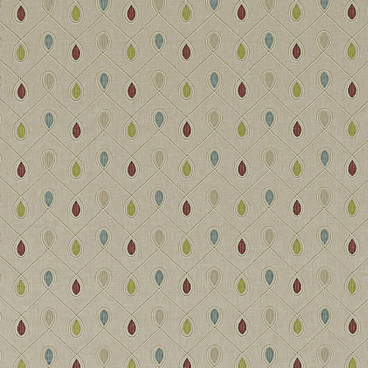 Clarke & Clarke Healey Raspberry/Duckegg Fabric