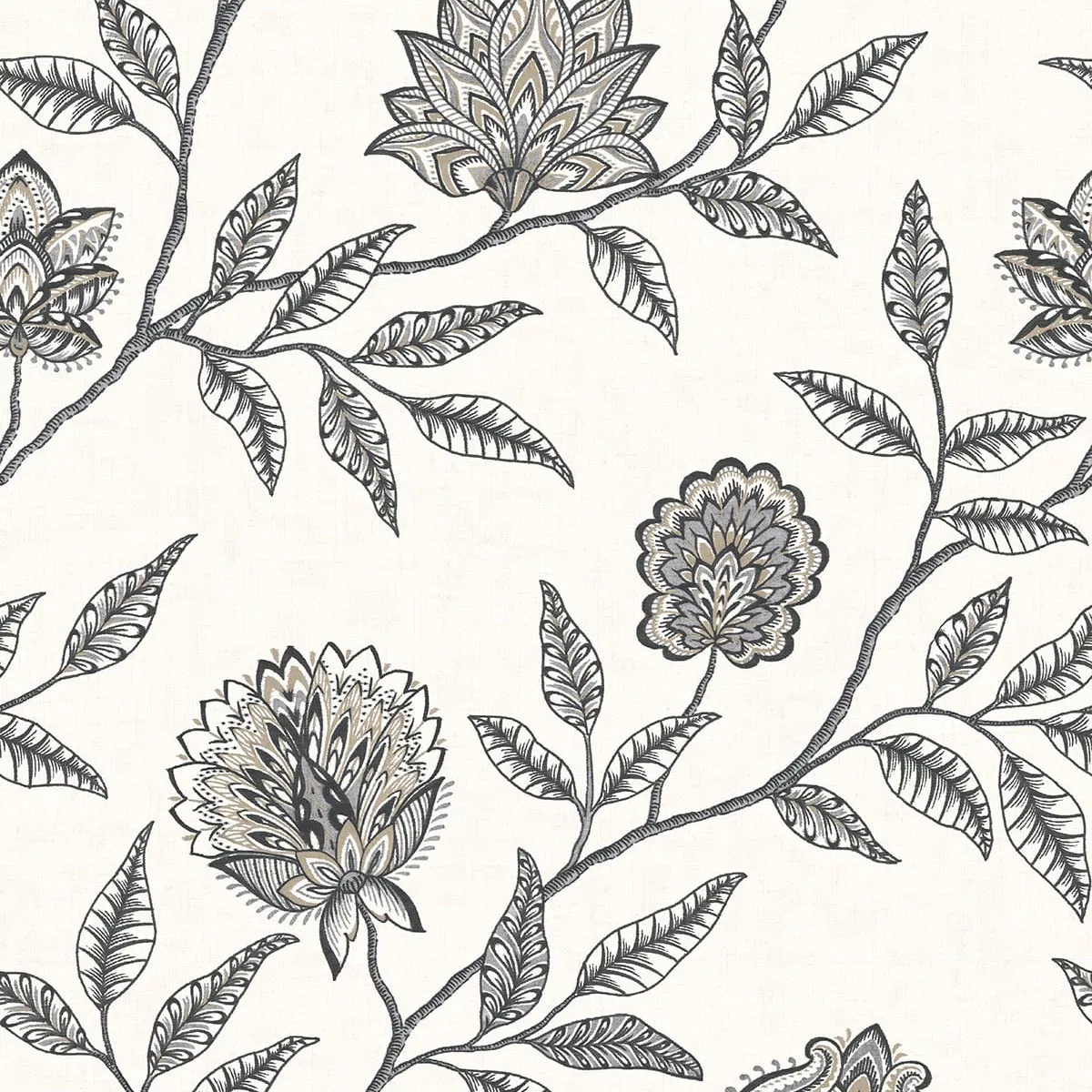 Stacy Garcia Home Peel & Stick Jaclyn Charcoal & Sandstone Wallpaper