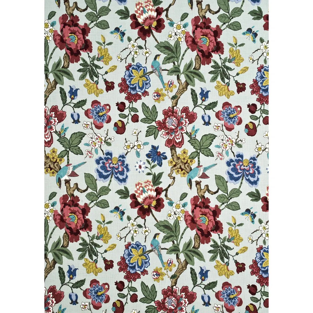 GP & J Baker Persian Pomegranate Aqua/Multi Fabric
