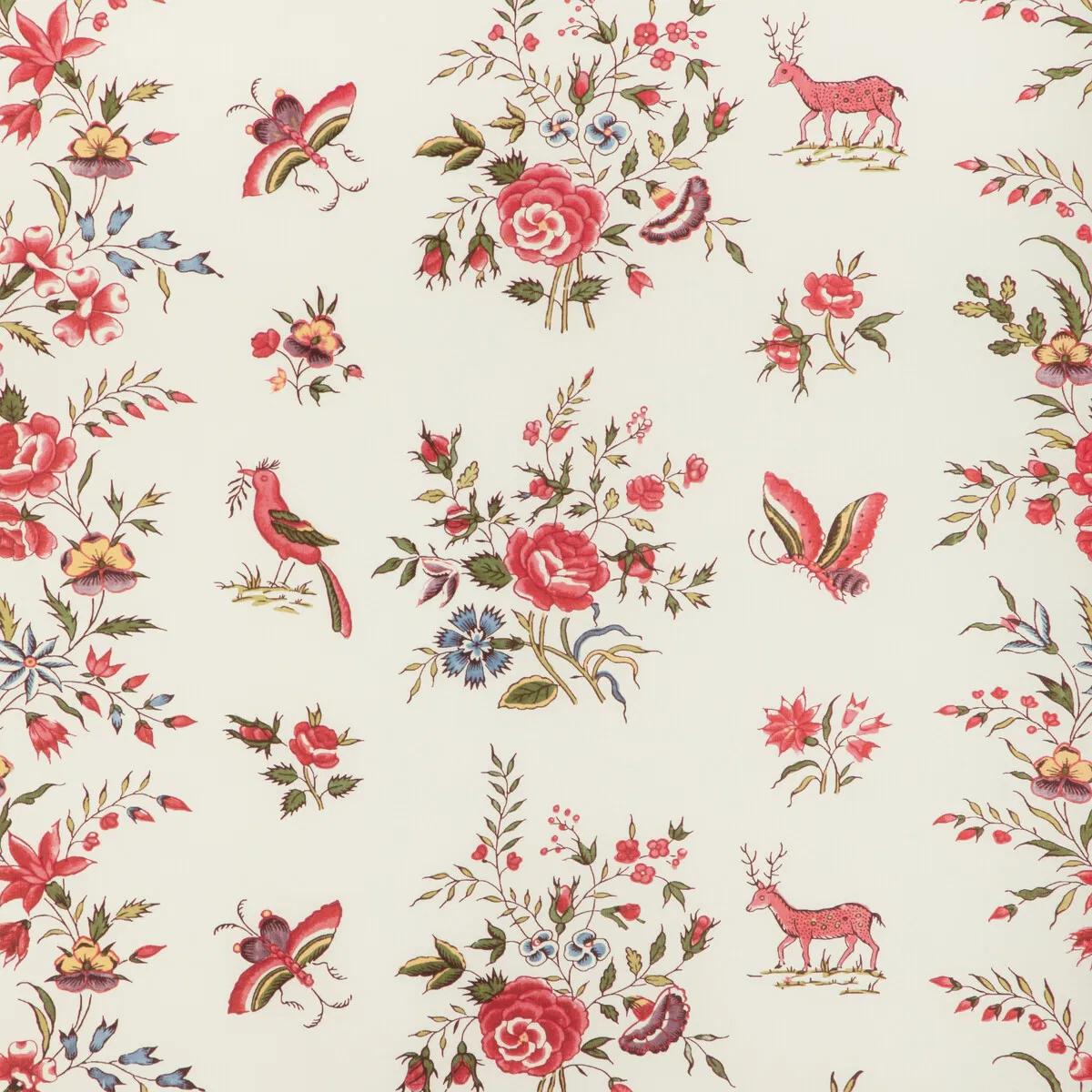 Brunschwig & Fils Aurel Print Red/Green Fabric