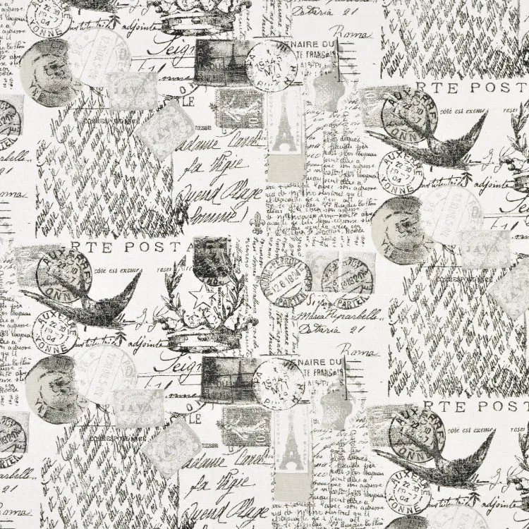 Premier Prints Amore Onyx/Natural Fabric