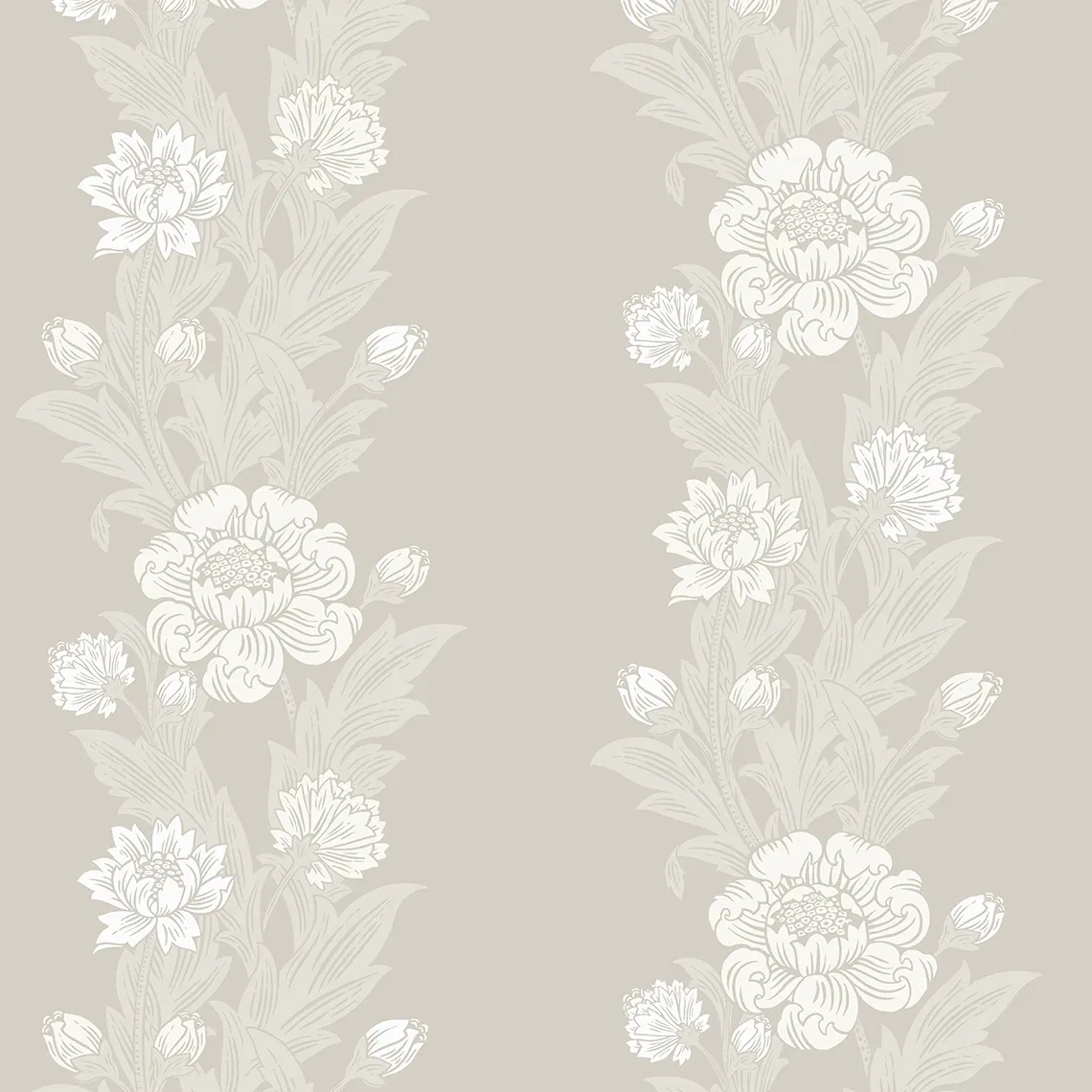 Seabrook Designs Blooming Stripe Metallic Pearl Wallpaper