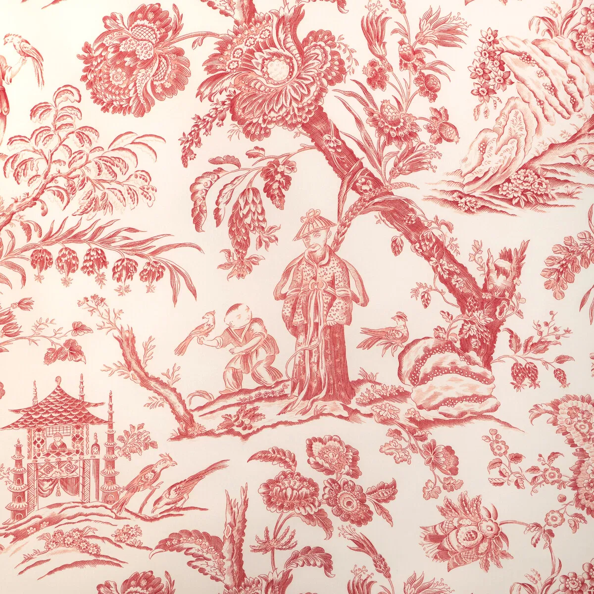 Brunschwig & Fils Marcel Print Red Fabric
