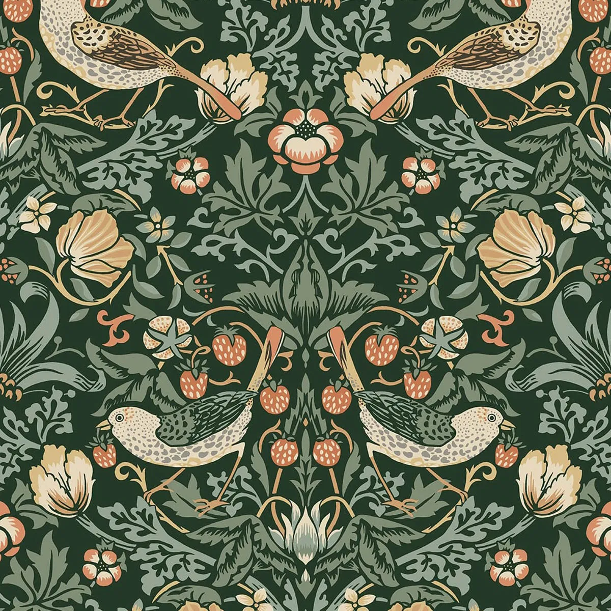 NextWall Peel & Stick Aves Garden Forest Green Wallpaper