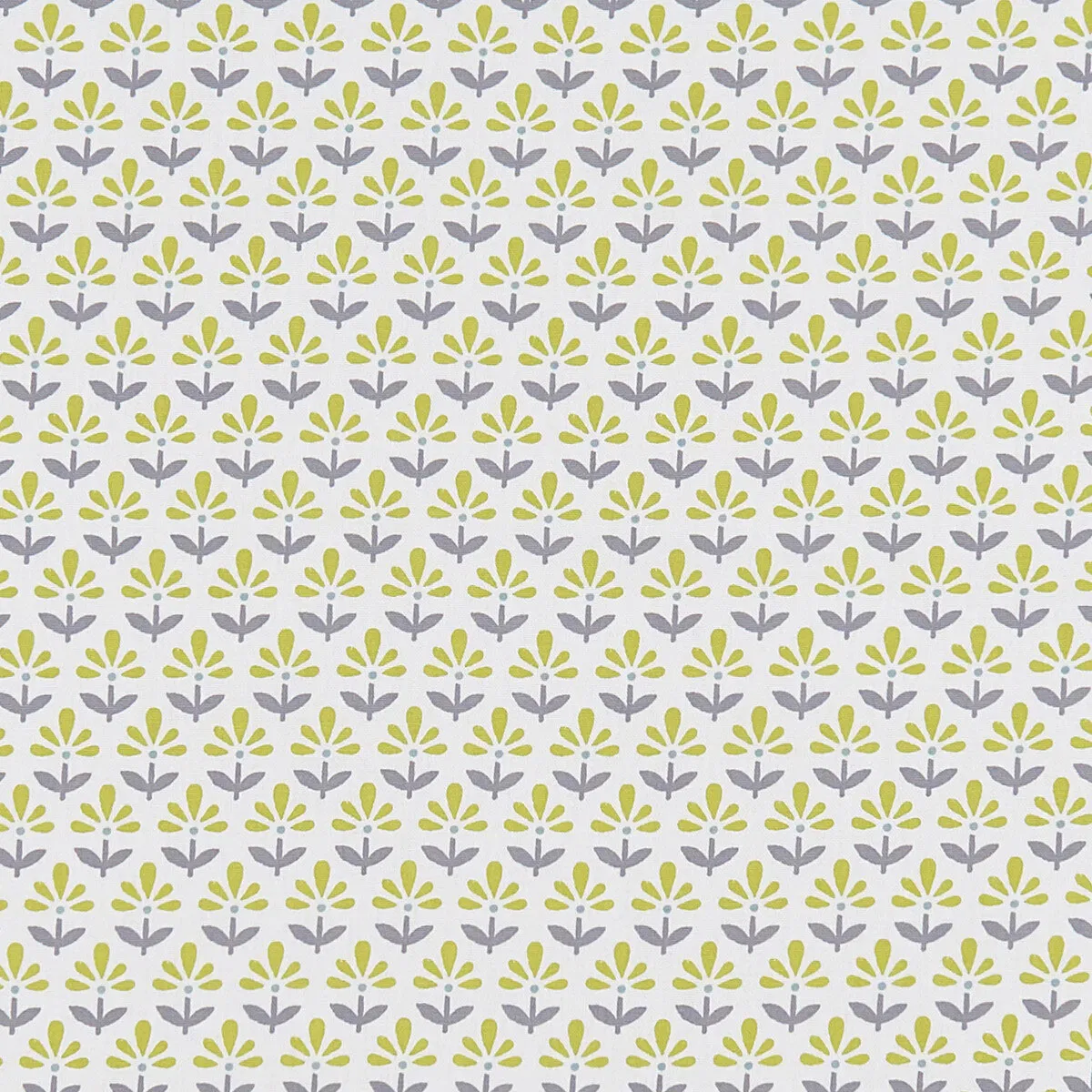 Clarke & Clarke Fleur Chartreuse/Charcoal Fabric