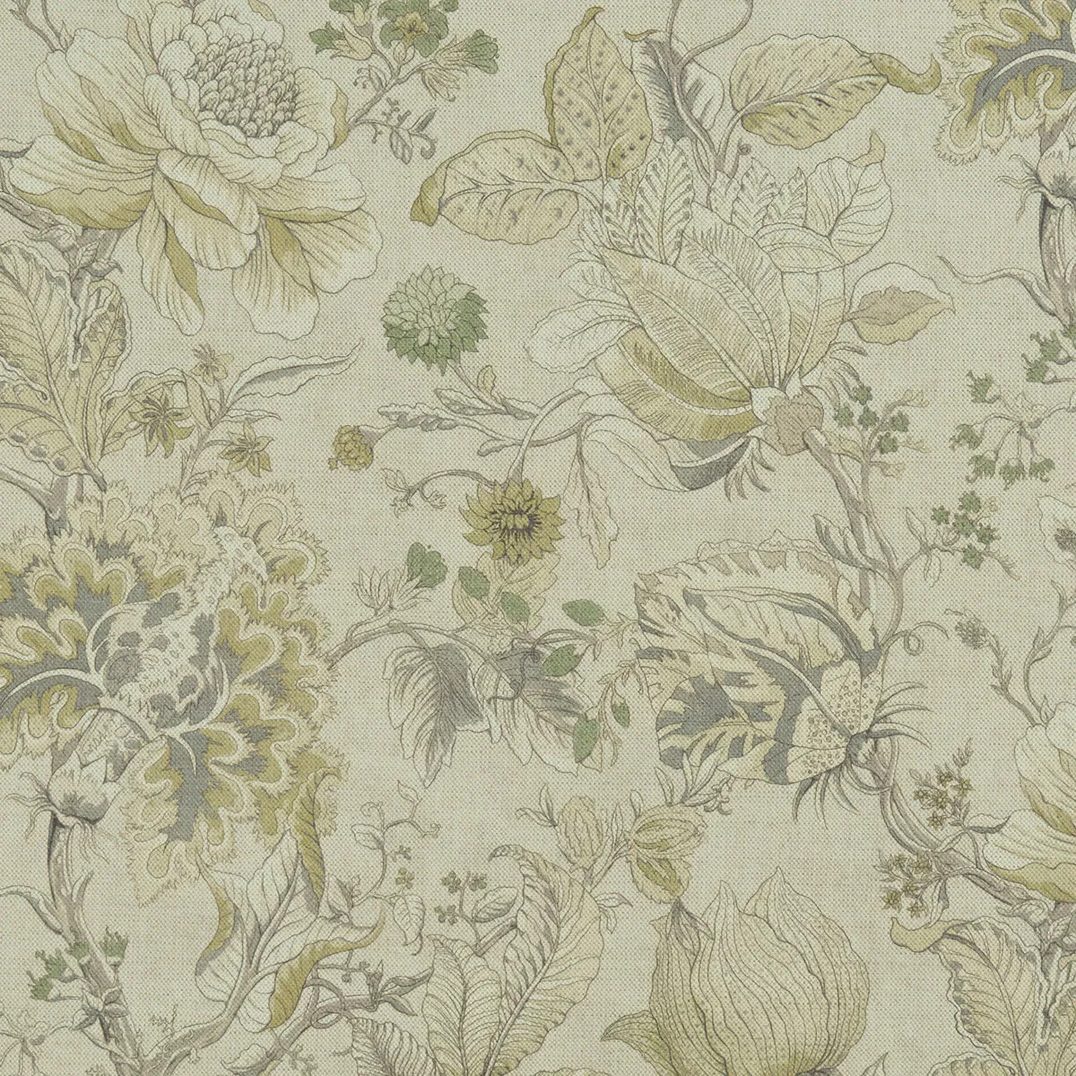 Clarke & Clarke Sissinghurst Citron/Natural Fabric