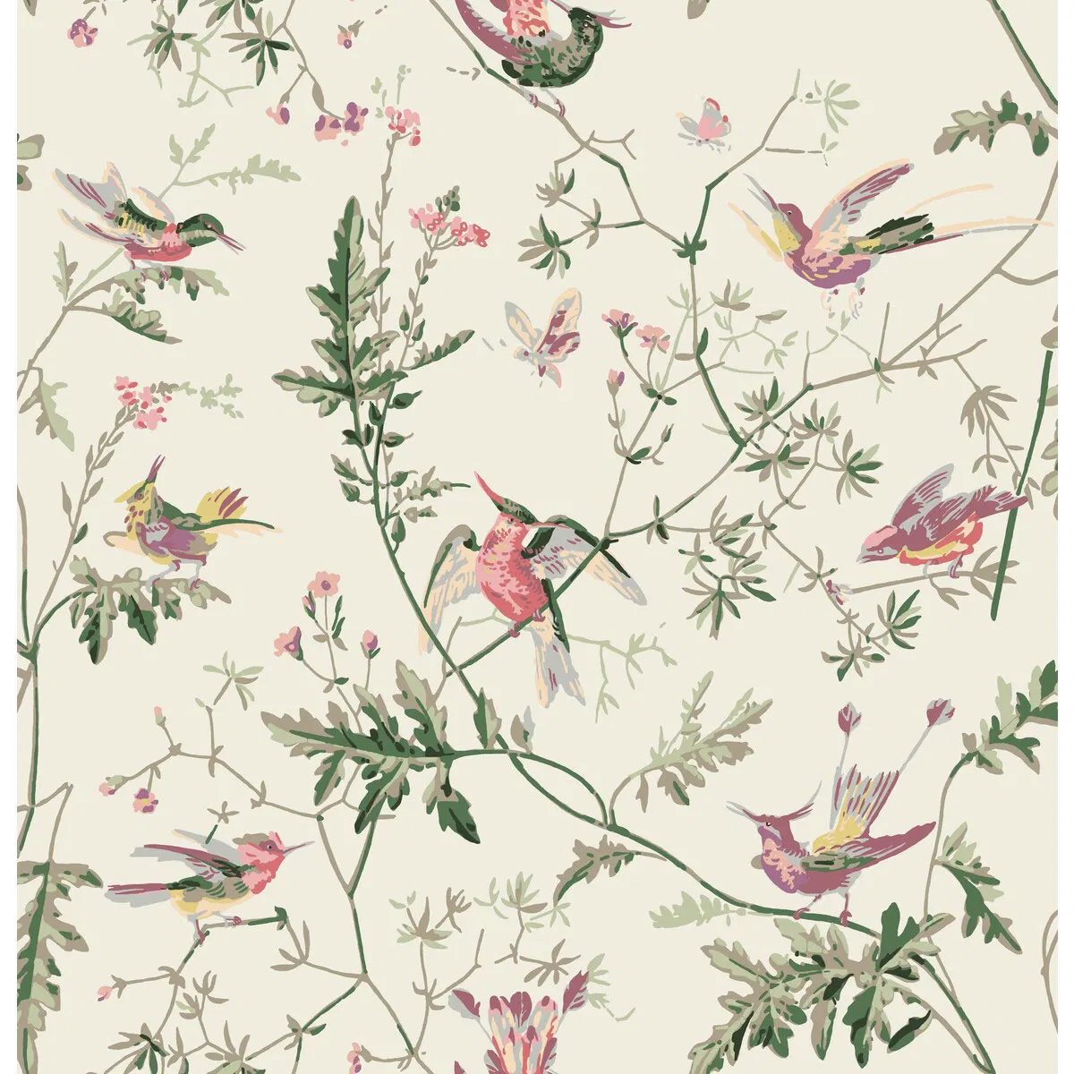 Cole & Son Hummingbirds Cotton Print Classic Multi Fabric