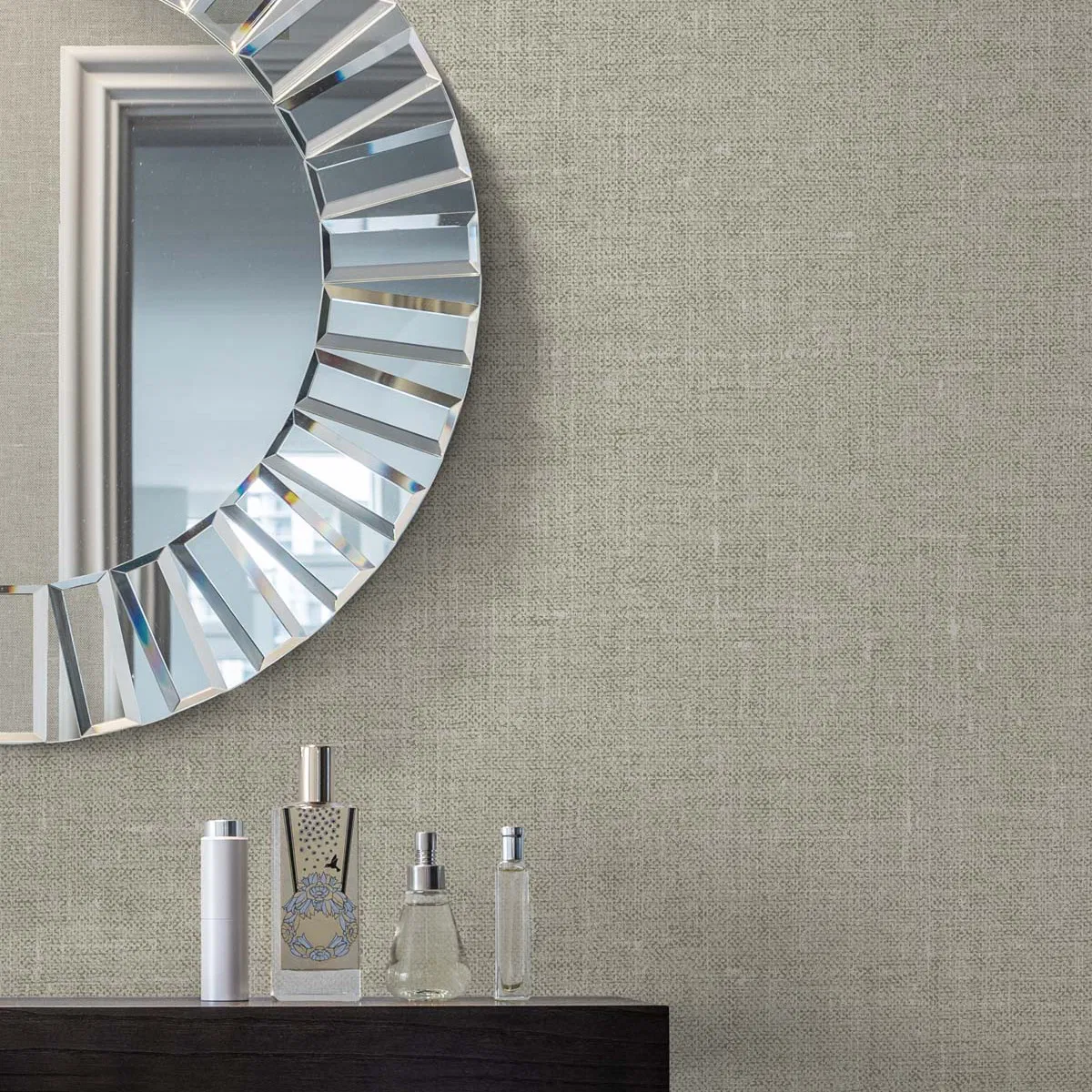 Seabrook Designs Abington Faux Linen Ocean Sand Wallpaper