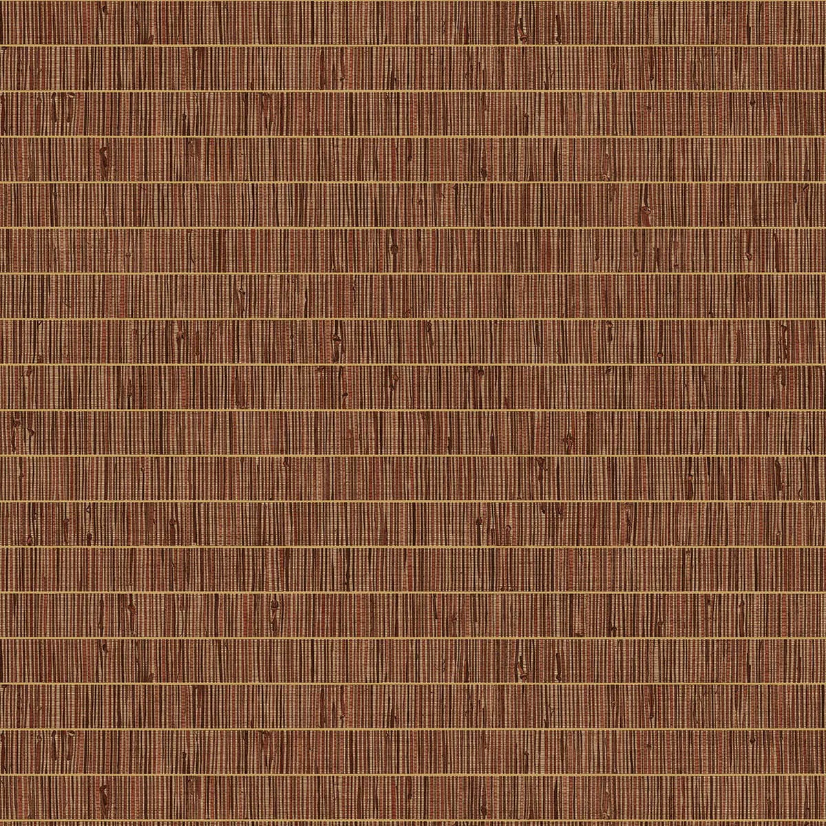 Seabrook Designs Blue Grass Band Terra Cotta Wallpaper