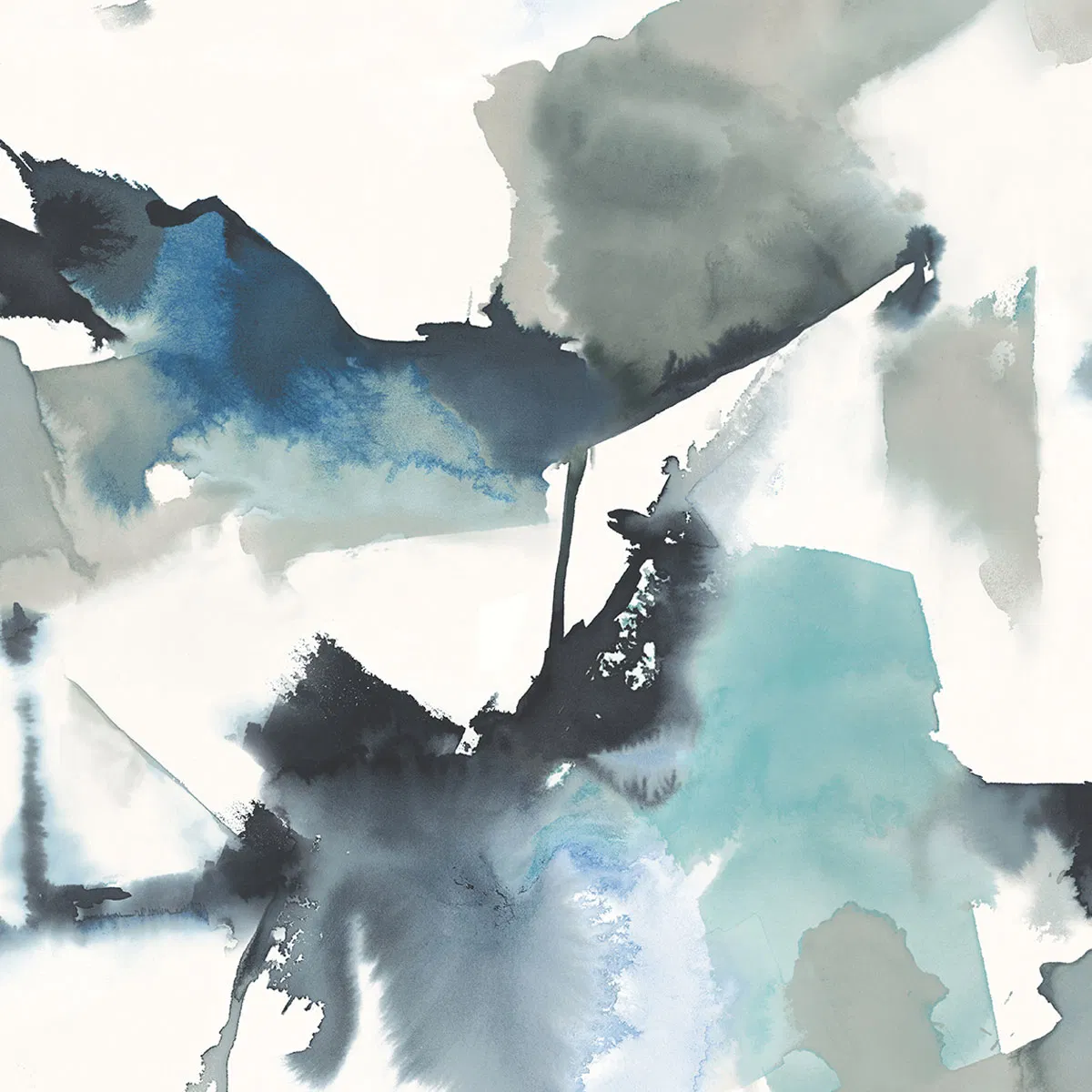 Harry & Grace Peel & Stick Watercolor Block Blue Lagoon Wallpaper