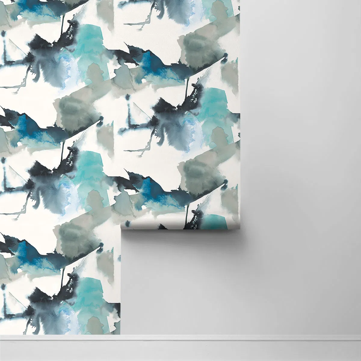 Harry & Grace Peel & Stick Watercolor Block Blue Lagoon Wallpaper