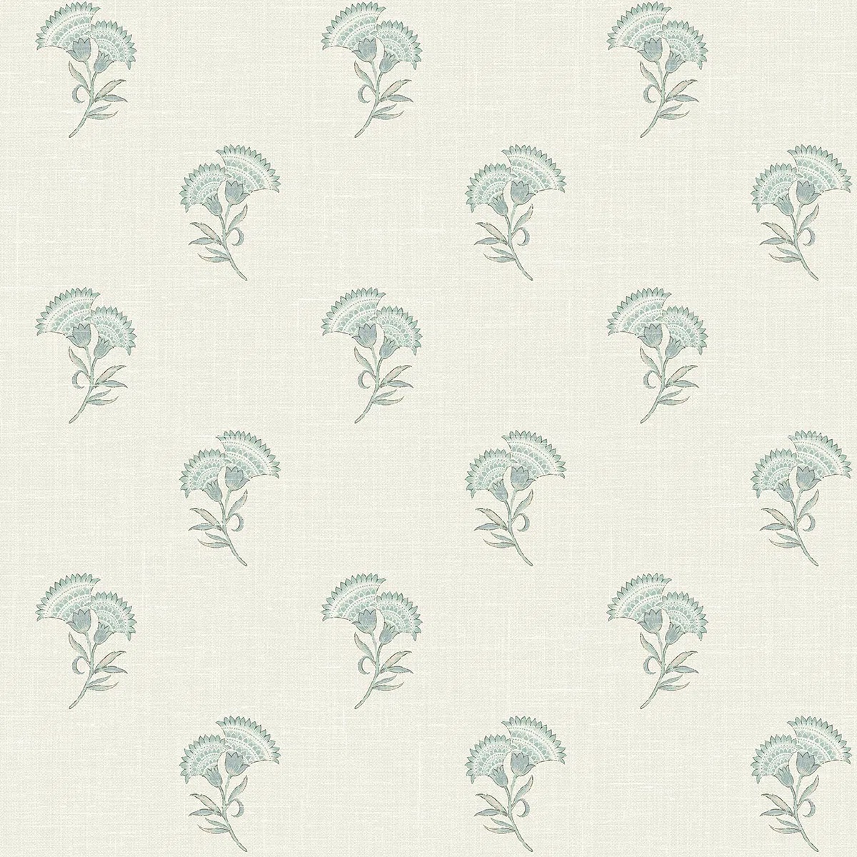 Seabrook Designs Lotus Branch Floral Minty Meadow & French Grey Wallpaper