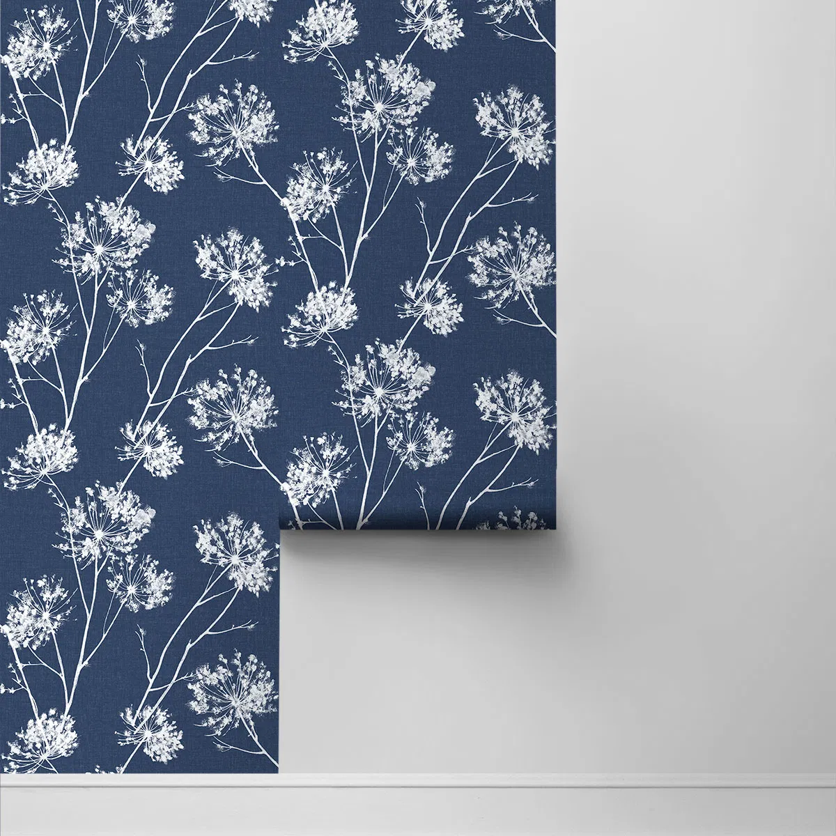 Seabrook Designs One O'Clock Denim Blue Prepasted Wallpaper