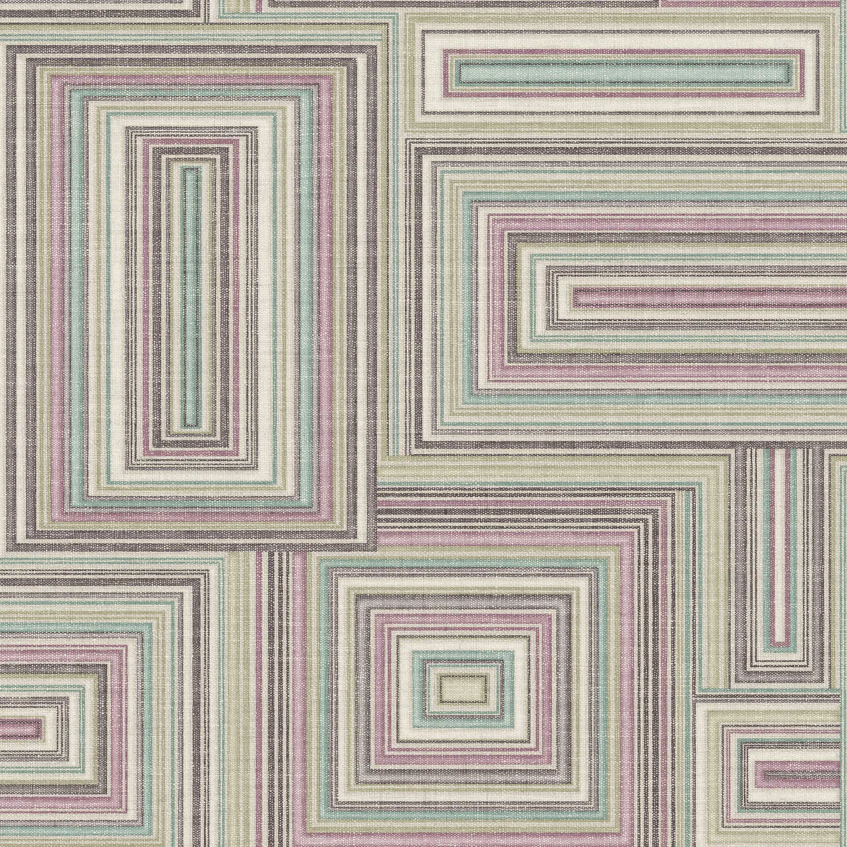 Seabrook Designs Attersee Squares Purple Haze & Charcoal Wallpaper