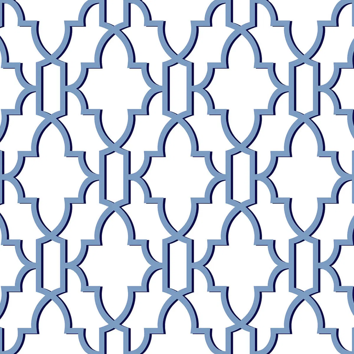 Lillian August Peel & Stick Coastal Lattice Riviera Blue Wallpaper