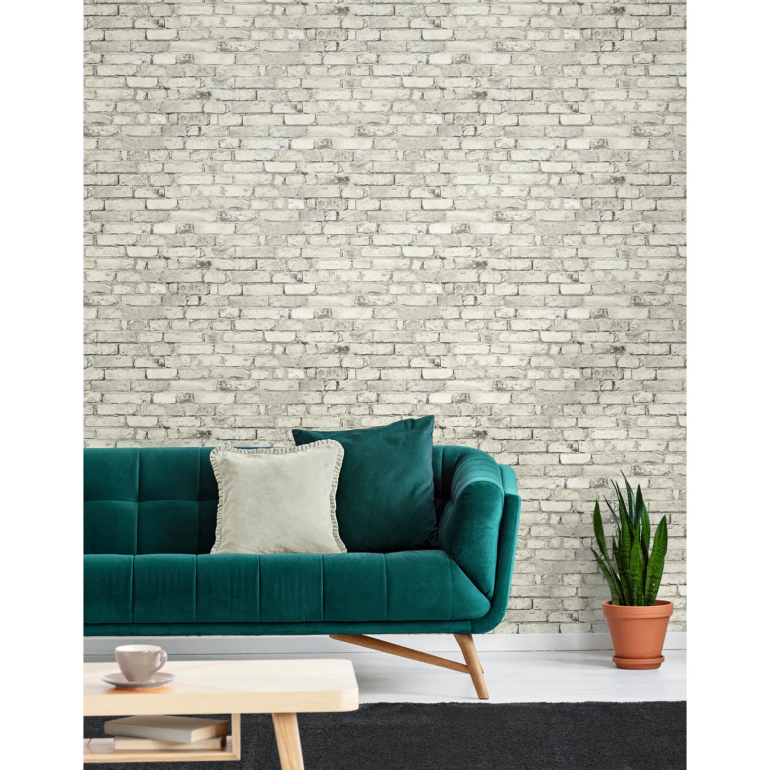 Seabrook Designs Tailor Faux Brick Antique Plaster Prepasted Wallpaper