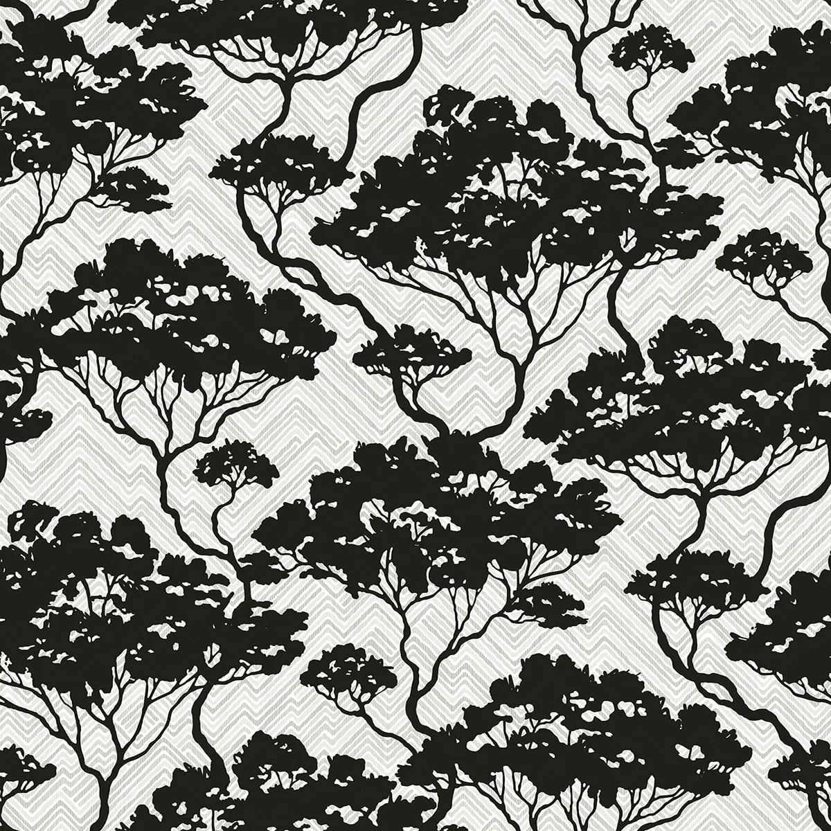 Seabrook Designs Nara Onyx & Fog Wallpaper