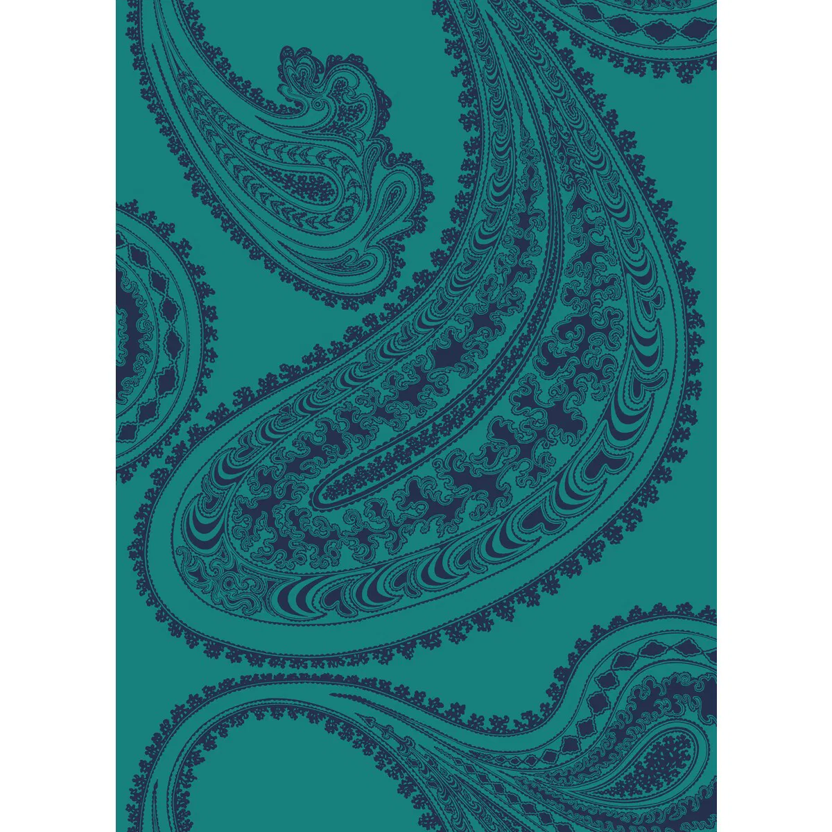 Cole & Son Rajapur Ink On Petrol Fabric