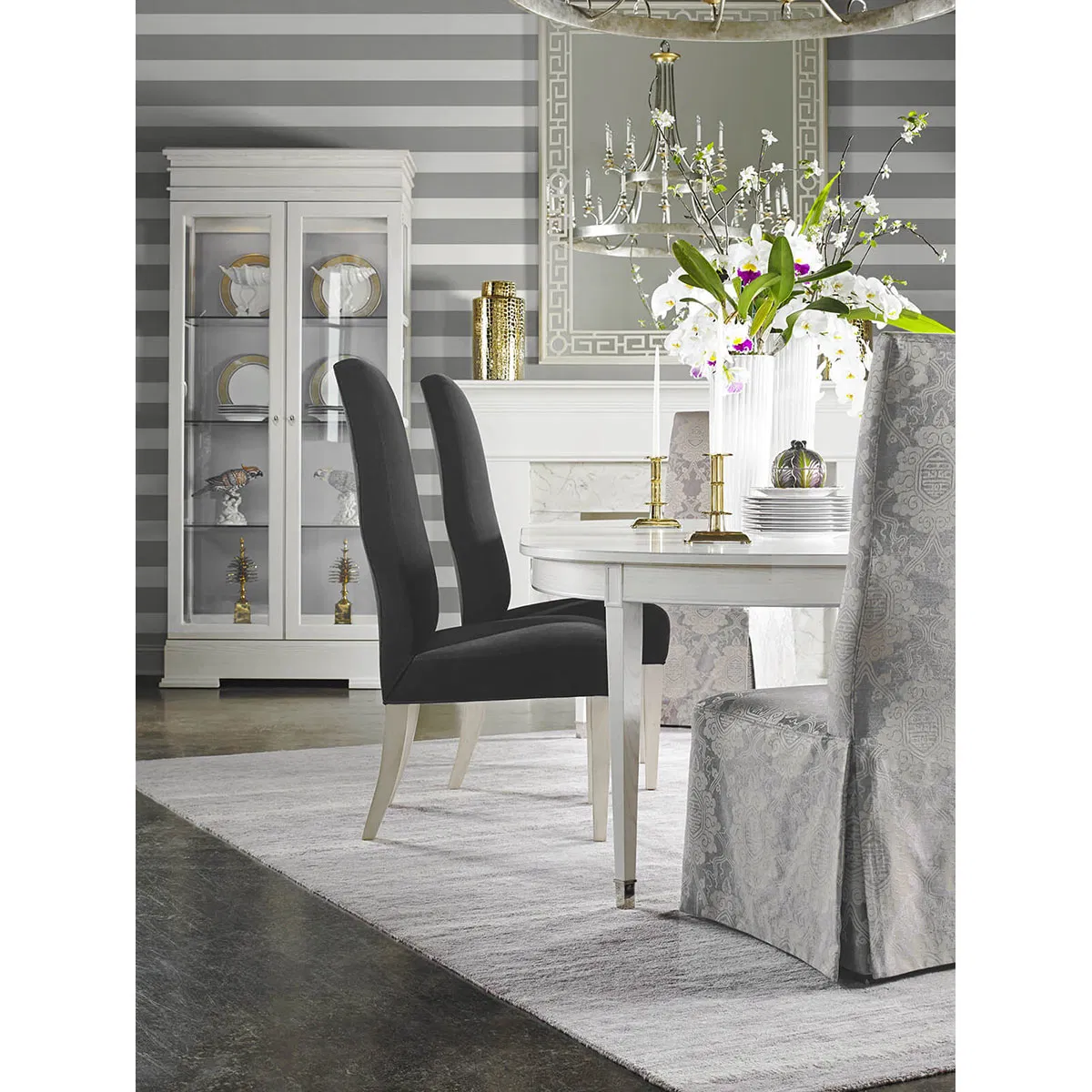 Lillian August Peel & Stick Designer Stripe Argos Grey Wallpaper